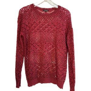Women's Papermoon crochet long-sleeve Large pull-over sweater